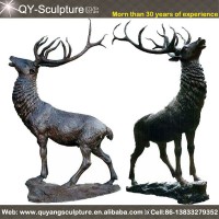 Life Size Bronze Deer Sculpture Statue