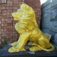 Western style outdoor bronze Golden lionsculpture