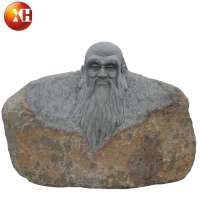 Hand Carved Natural Stone Lao Zi Sculpture For Sale