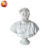 Hand Carved European-Style White Marble Bust Sculpture