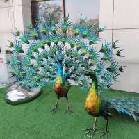 High quality metal peafowl peacock sculpture