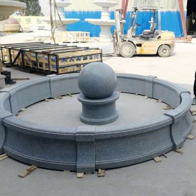 Custom garden outdoor granite ball with world map fountain with pool