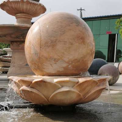 China Fengshui marble round ball stone water fountain with lotus