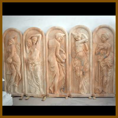 High quality sunset red relief statue life size ladies wall relief sculpture