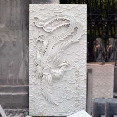 cheap and fine hand carved antique marble chinese screen stone relief sculpture