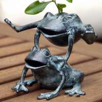 life size garden sculpture metal casting bronze animal frog statue for outdoor decoration