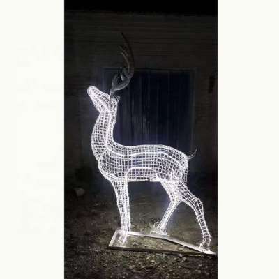 Abstract metal iron deer sculpture lamp decoration