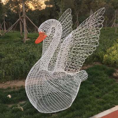 Custom metal swan sculpture decoration