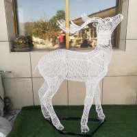 Good quality metal sculpture white deer lamp ornaments